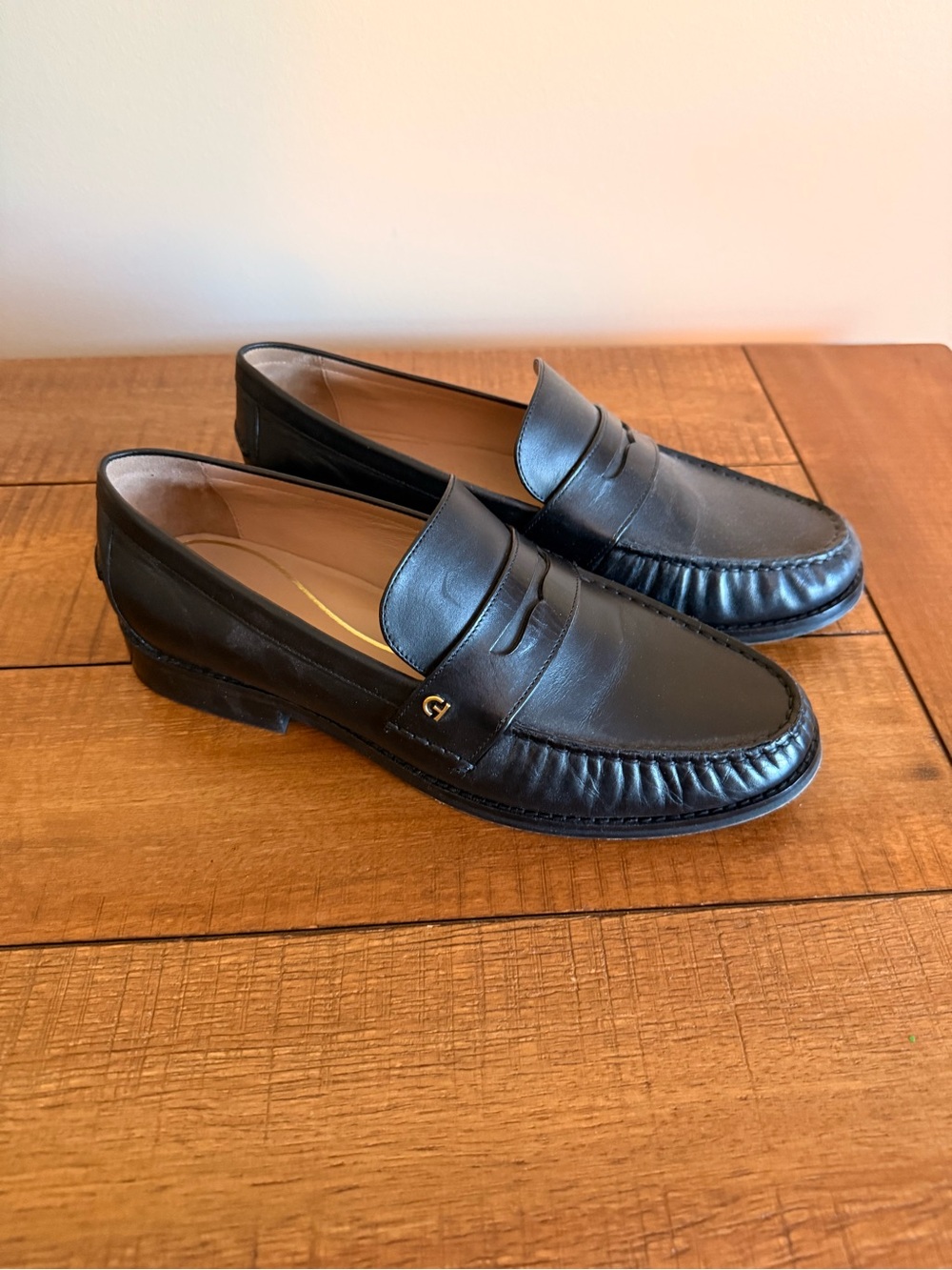 Cole Haan Black Leather Women's Penny Loafers